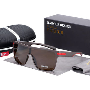 BARCUR Oversized Polarized Sunglasses Men Square Sun glasses Driving Googles gafas oculos de sol
