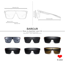 Load image into Gallery viewer, BARCUR Oversized Polarized Sunglasses Men Square Sun glasses Driving Googles gafas oculos de sol