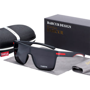 BARCUR Oversized Polarized Sunglasses Men Square Sun glasses Driving Googles gafas oculos de sol