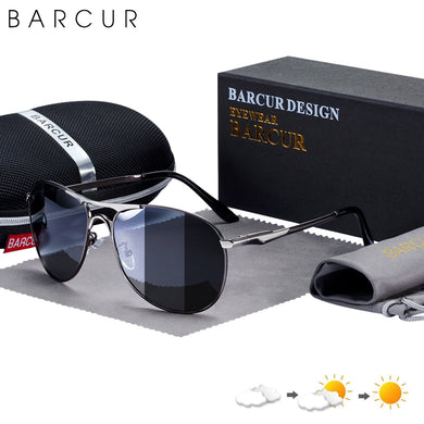 BARCUR Occhiali da sole fotocromatici da uomo Designer di marca Occhiali da sole polarizzati Guida Occhiali da sole da uomo UV400