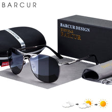 Load image into Gallery viewer, BARCUR Pochromic Sunglasses High Quality Men Brand Designer Polarized Sun Glasses Driving Mens Sun Glasses UV400