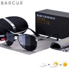 Load image into Gallery viewer, BARCUR Photochromic Sunglasses  Men Brand Designer Polarized Sun Glasses Driving Mens Sun Glasses UV400