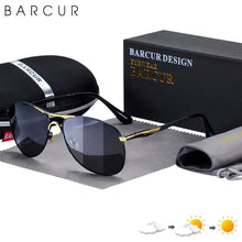 Load image into Gallery viewer, BARCUR Photochromic Sunglasses  Men Brand Designer Polarized Sun Glasses Driving Mens Sun Glasses UV400