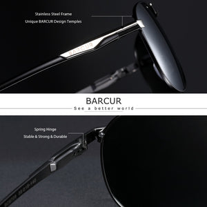 BARCUR Photochromic Sunglasses  Men Brand Designer Polarized Sun Glasses Driving Mens Sun Glasses UV400
