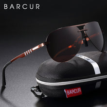 Carica l'immagine nel visualizzatore di Gallery, BARCUR Pilot Polarized Sun glasses Men Driving Sunglasses Brand Designer Sports Eyewear