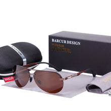 Carica l'immagine nel visualizzatore di Gallery, BARCUR Pilot Polarized Sun glasses Men Driving Sunglasses Brand Designer Sports Eyewear