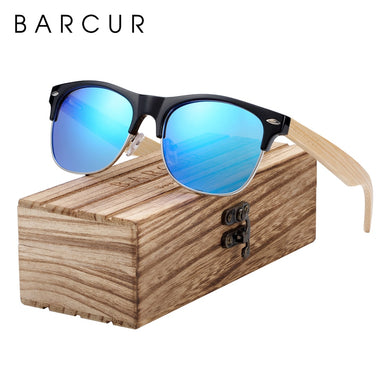 BARCUR Polarized Bamboo Sunglasses 2023 Wooden Sunglasses Men Women UV400 Protection gafas de sol
