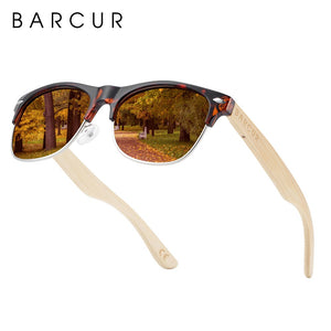 BARCUR Polarized Bamboo Sunglasses 2023 Wooden Sunglasses Men Women UV400 Protection gafas de sol