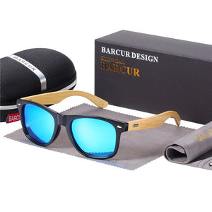 BARCUR Polarized Bamboo Sunglasses Men Wooden Sun Glasses Women Brand Original Wood UV400 Oculos De Sol Masculino