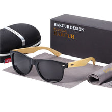Load image into Gallery viewer, BARCUR Polarized Bamboo Sunglasses Men Wooden Sun Glasses Women Brand Original Wood UV400 Oculos De Sol Masculino