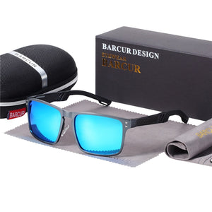 BARCUR Quality Aluminum Square Sunglasses Men Polarized Sun Glasses for Men sports eyewear oculos de sol feminino