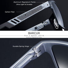 Load image into Gallery viewer, BARCUR Quality Aluminum Square Sunglasses Men Polarized Sun Glasses for Men sports eyewear oculos de sol feminino