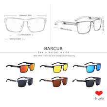 Load image into Gallery viewer, BARCUR Quality Aluminum Square Sunglasses Men Polarized Sun Glasses for Men sports eyewear oculos de sol feminino