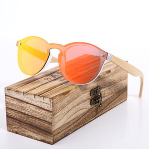 BARCUR Rimless Sun Glasses Men UV400 Retro Sunglasses Women Designer Wood Glasses oculos de sol