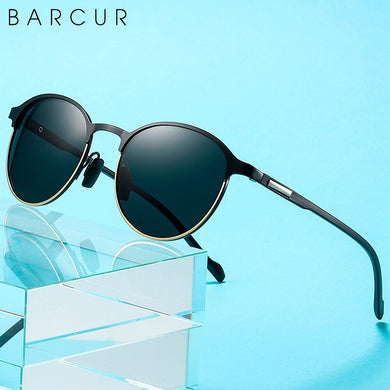 BARCUR Sunglasses Women  Brand Polarized Sun Glasses TR90 Temples Driving Round Ladies Sunglass