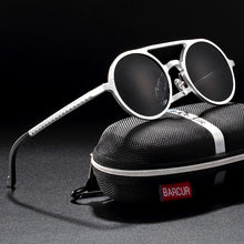 Load image into Gallery viewer, BARCUR Vintage Aluminum Magnesium Sun glass Men Polarized Sunglasses Round Steampunk Shades Brand Designer Eyewear