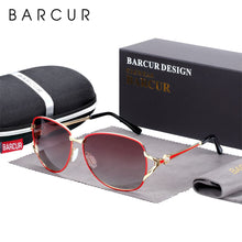 Carica l&#39;immagine nel visualizzatore di Gallery, BARCUR Women Gradient Sunglasses Polarized Sun Glasses  Round Eyewear lunette de soleil homme