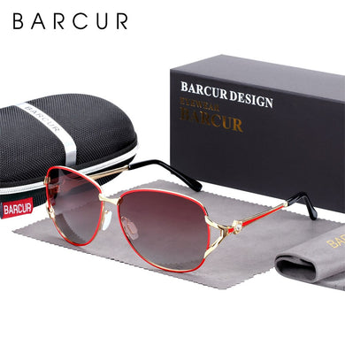BARCUR Women Gradient Sunglasses Polarized Sun Glasses  Round Eyewear lunette de soleil homme