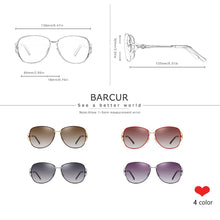 Carica l&#39;immagine nel visualizzatore di Gallery, BARCUR Women Gradient Sunglasses Polarized Sun Glasses  Round Eyewear lunette de soleil homme