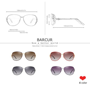 BARCUR Women Gradient Sunglasses Polarized Sun Glasses  Round Eyewear lunette de soleil homme