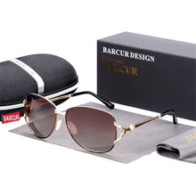 Carica l&#39;immagine nel visualizzatore di Gallery, BARCUR Women Gradient Sunglasses Polarized Sun Glasses  Round Eyewear lunette de soleil homme