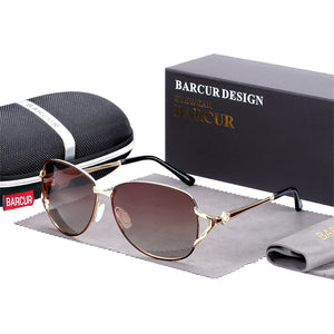 BARCUR Women Gradient Sunglasses Polarized Sun Glasses  Round Eyewear lunette de soleil homme