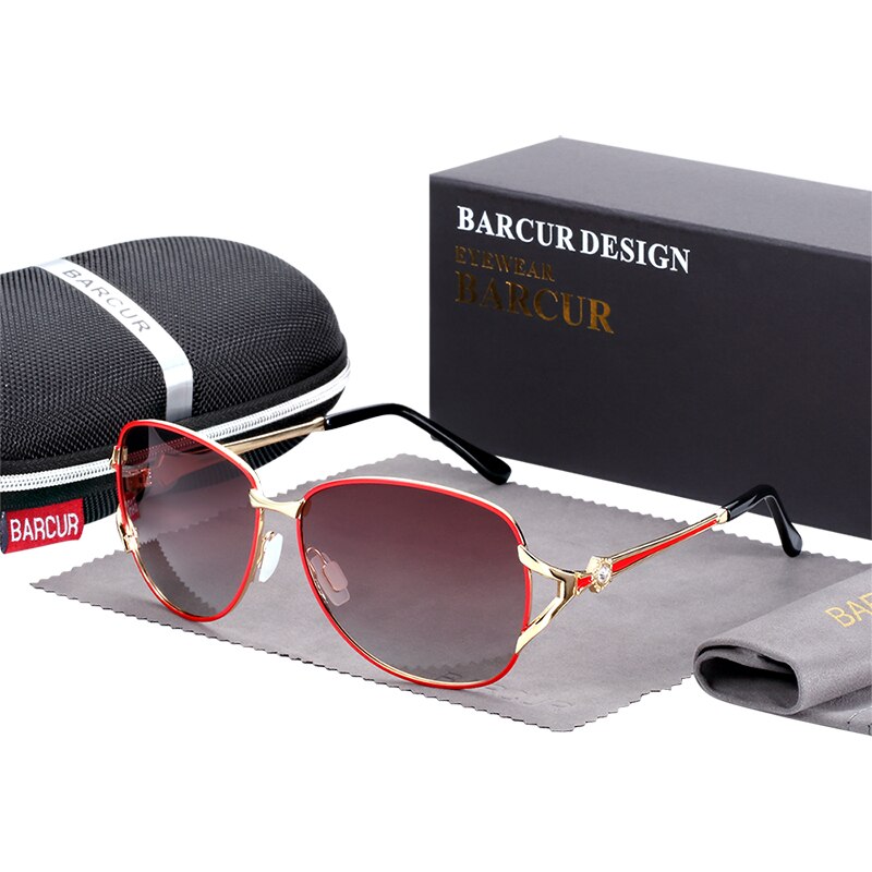 BARCUR Women Gradient Sunglasses Polarized Sun Glasses  Round Eyewear lunette de soleil homme