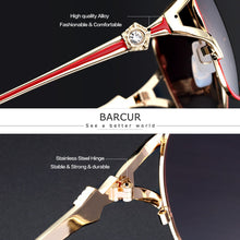 Carica l&#39;immagine nel visualizzatore di Gallery, BARCUR Women Gradient Sunglasses Polarized Sun Glasses  Round Eyewear lunette de soleil homme
