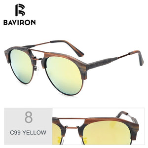 BAVIRON Similar Wooden Sunglasses Unisex Retro Trend Sun Glasses Acetate Anti-UV400  Polarized Sunglasses Eyewear 15144