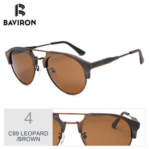 BAVIRON Similar Wooden Sunglasses Unisex Retro Trend Sun Glasses Acetate Anti-UV400  Polarized Sunglasses Eyewear 15144