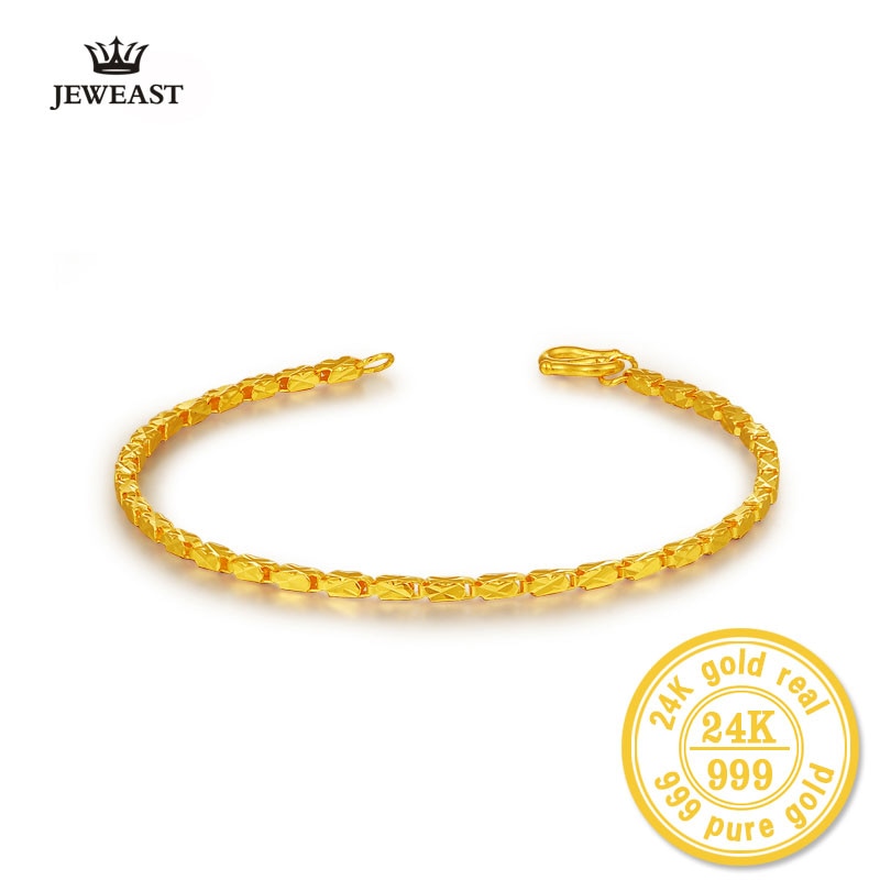 BBB 999 Gold Bracelet Genuine Gold Jewelry Boutique Fashion Female 24K pure Gold Bracelet Gifts SOLID FOR SELF GRIL BANGLE 2017