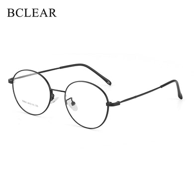 BCLEAR 2023 Retro Man Woman Round Glasses Metal Alloy Eyeglass Frame Black Silver Gold Spectacles Eyeglasses