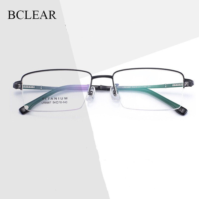 BCLEAR 2023 Men Eyeglasses Frame Ultra Light-weighted Flexible IP Electronic Plating Metal Material Rim Glasses