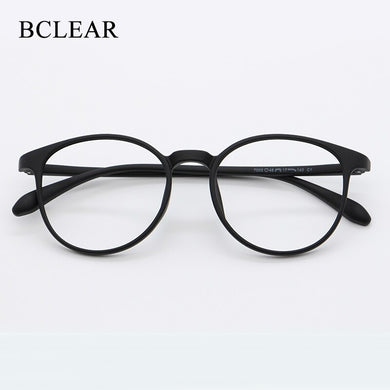 BCLEAR 2023  Unisex Ultra Light TR90 Retro Eyeglasses Frames Women Round Spectacle Prescription Frame Myopia