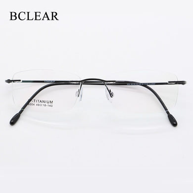 BCLEAR 49-18-140 Men Women Titanium Rimless Unisex Frames Ultralight Frameless  Optical Frames Eyewear 9004