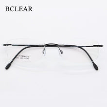 Carica l&#39;immagine nel visualizzatore di Gallery, BCLEAR 49-18-140 Men Women Titanium Rimless Unisex Frames Ultralight Frameless  Optical Frames Eyewear 9004