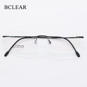 BCLEAR 49-18-140 Men Women Titanium Rimless Unisex Frames Ultralight Frameless  Optical Frames Eyewear 9004