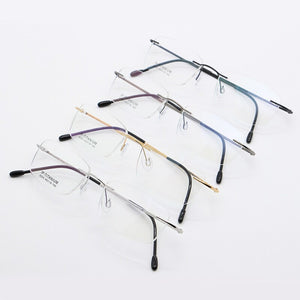 BCLEAR 49-18-140 Men Women Titanium Rimless Unisex Frames Ultralight Frameless  Optical Frames Eyewear 9004