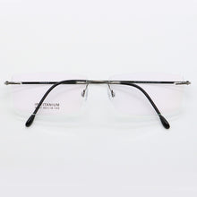 Load image into Gallery viewer, BCLEAR 9007Men Titanium Alloy Rimless Glasses Frame Male Square Ultralight Man Frameless Myopia Optical Frames Eyewear 55-18-140