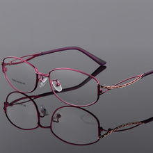Load image into Gallery viewer, BCLEAR Alloy Eyeglasses Ladies Elegant Oval Full Frame Glasses Frame Metal Ultra Light Presbyopia Myopia Prescription Eyewear