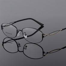 Load image into Gallery viewer, BCLEAR Alloy Eyeglasses Ladies Elegant Oval Full Frame Glasses Frame Metal Ultra Light Presbyopia Myopia Prescription Eyewear