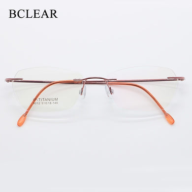 BCLEAR Beautiful Women Pure Titanium Rimless Ladies Frames Ultralight Frameless Optical Frame Eyewear  9012