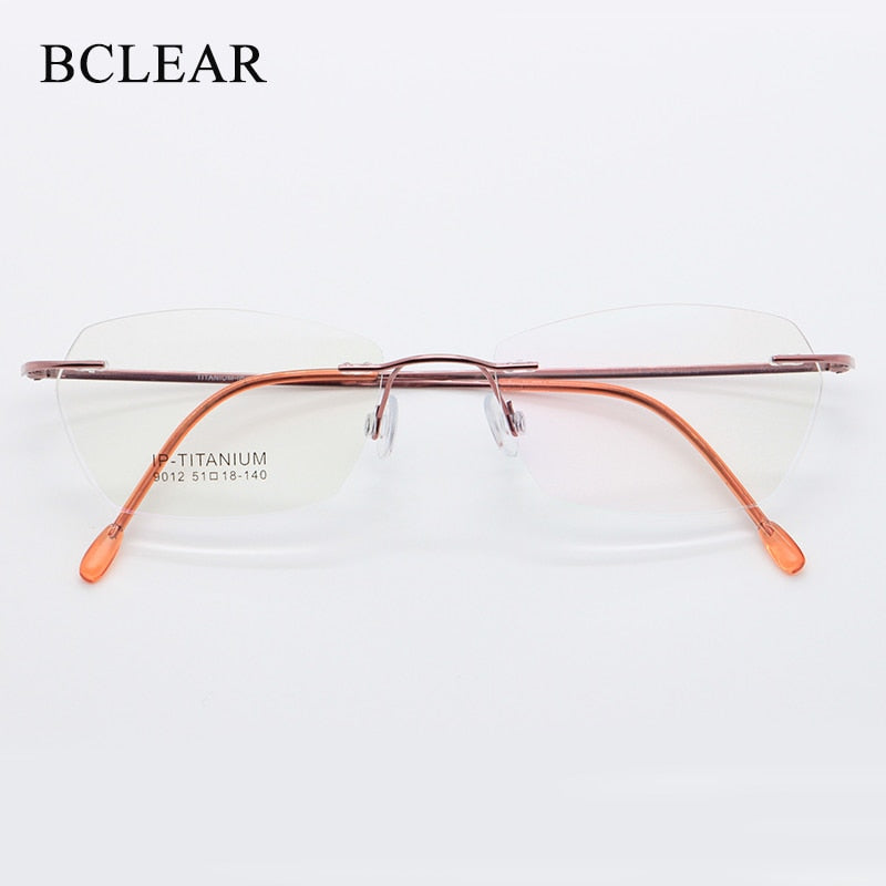BCLEAR Beautiful Women Pure Titanium Rimless Ladies Frames Ultralight Frameless Optical Frame Eyewear  9012