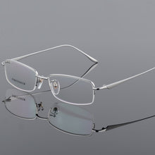 Load image into Gallery viewer, BCLEAR Quality 100% Pure Titanium Half Rim Eyeglasses Prescription Frame Black Gray Gold Silver Men Women Optical Eyewear