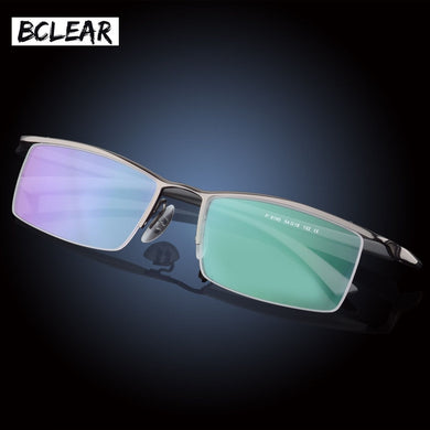 BCLEAR Classic Brand  Men Half-frame Optical Frame Titanium Alloy Half Rim Eyeglasses Frames Big Small Faces
