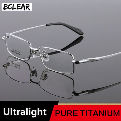BCLEAR Classic Eyewear Pure Titanium Glasses Frame Men Eyeglasses Optical Prescription Reading Clear Eye Lens Male Spectacle