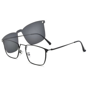 BCLEAR Eyeglasses Frame Optical Prescription Glasses with Magnetic Clip-on Spectacles Eyewear Metal Full Rim Eyeglasses