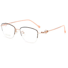 Load image into Gallery viewer, BCLEAR Cat Eye Style Women Optical Glasses Frames Optic Glasses Frame For Women Myopia Spectacles Half Rim Hollow Legs