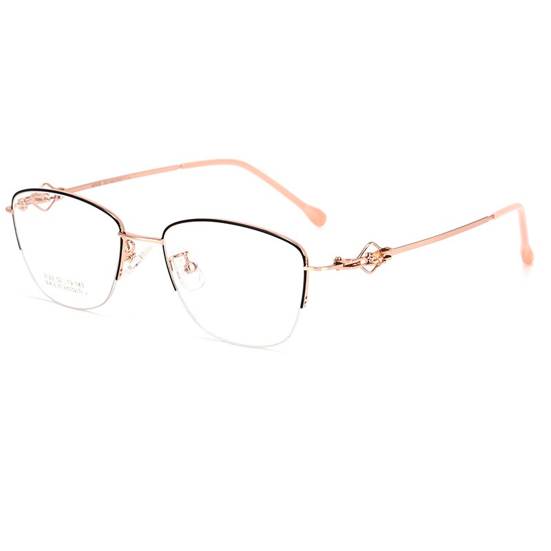 BCLEAR Cat Eye Style Women Optical Glasses Frames Optic Glasses Frame For Women Myopia Spectacles Half Rim Hollow Legs
