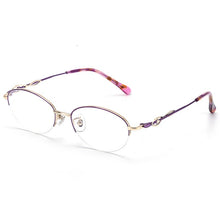 Load image into Gallery viewer, BCLEAR Lady Half Rim Alloy Oval Eyeglasses Frame Presbyopic Myopia Prescription Glasses Frames Optical Eyewear For Women